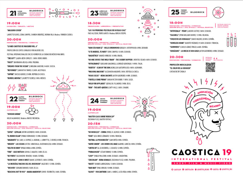 Festival Internacional de Cortos y Videoclip 2021 caostica-19-programa-conmpleto